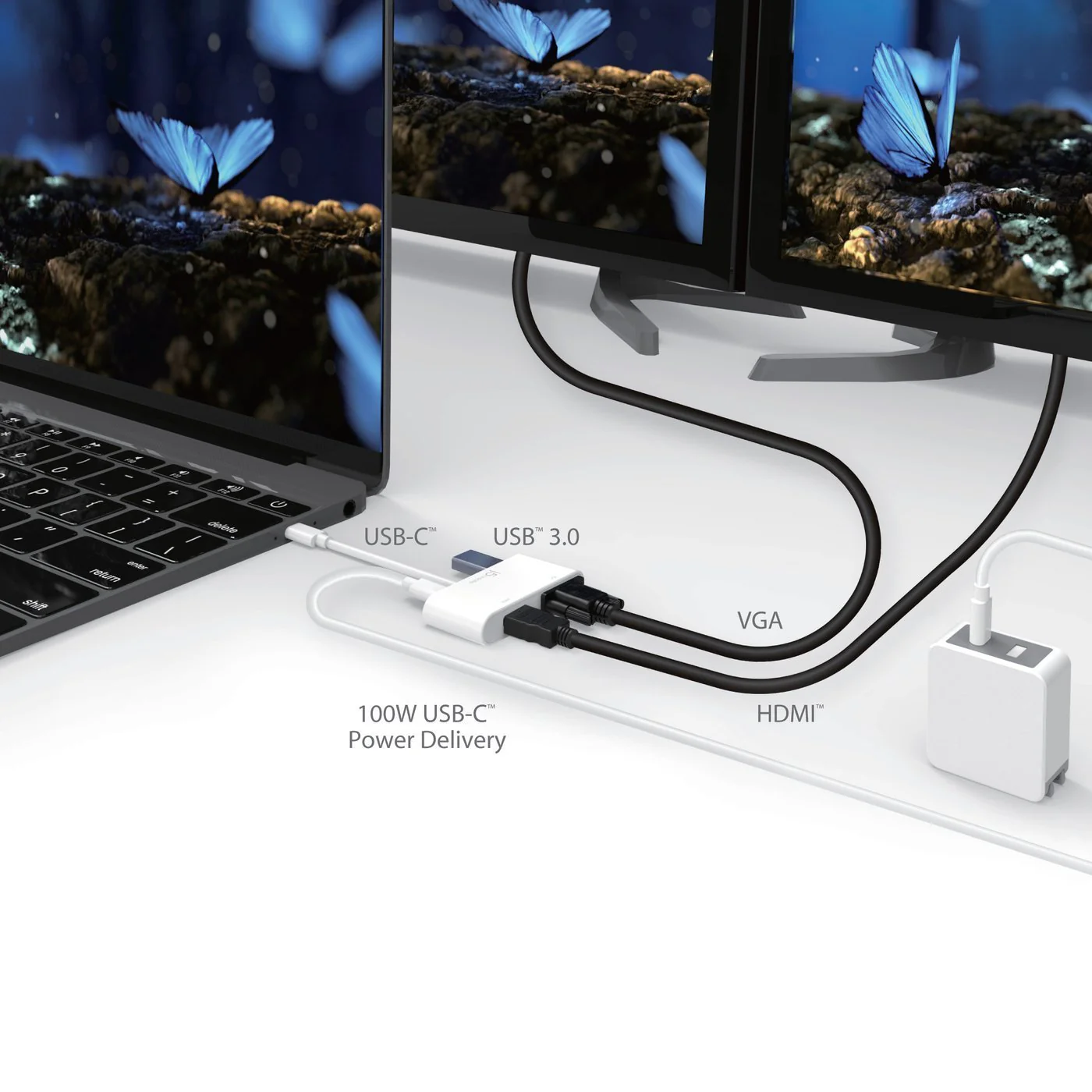 JCA175 USB-C™ to HDMI™ & VGA Adapter with USB™ 3.0/Power Delivery - Image 10