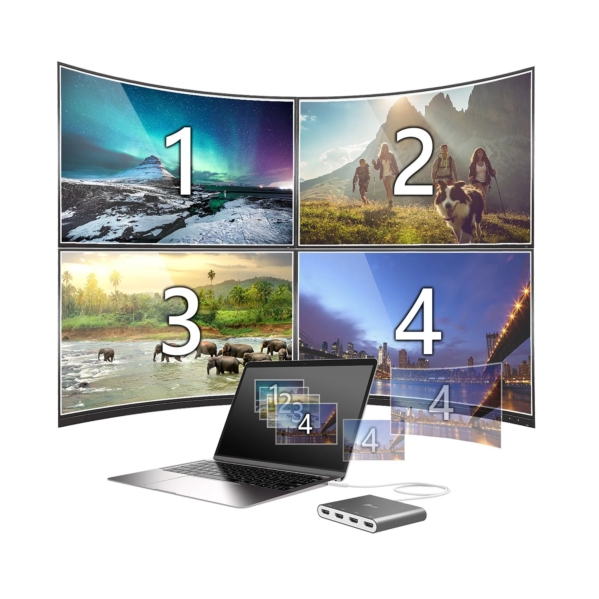 JCA366 USB-C™ to 4-Port HDMI™ Multi-Monitor Adapter - Image 12