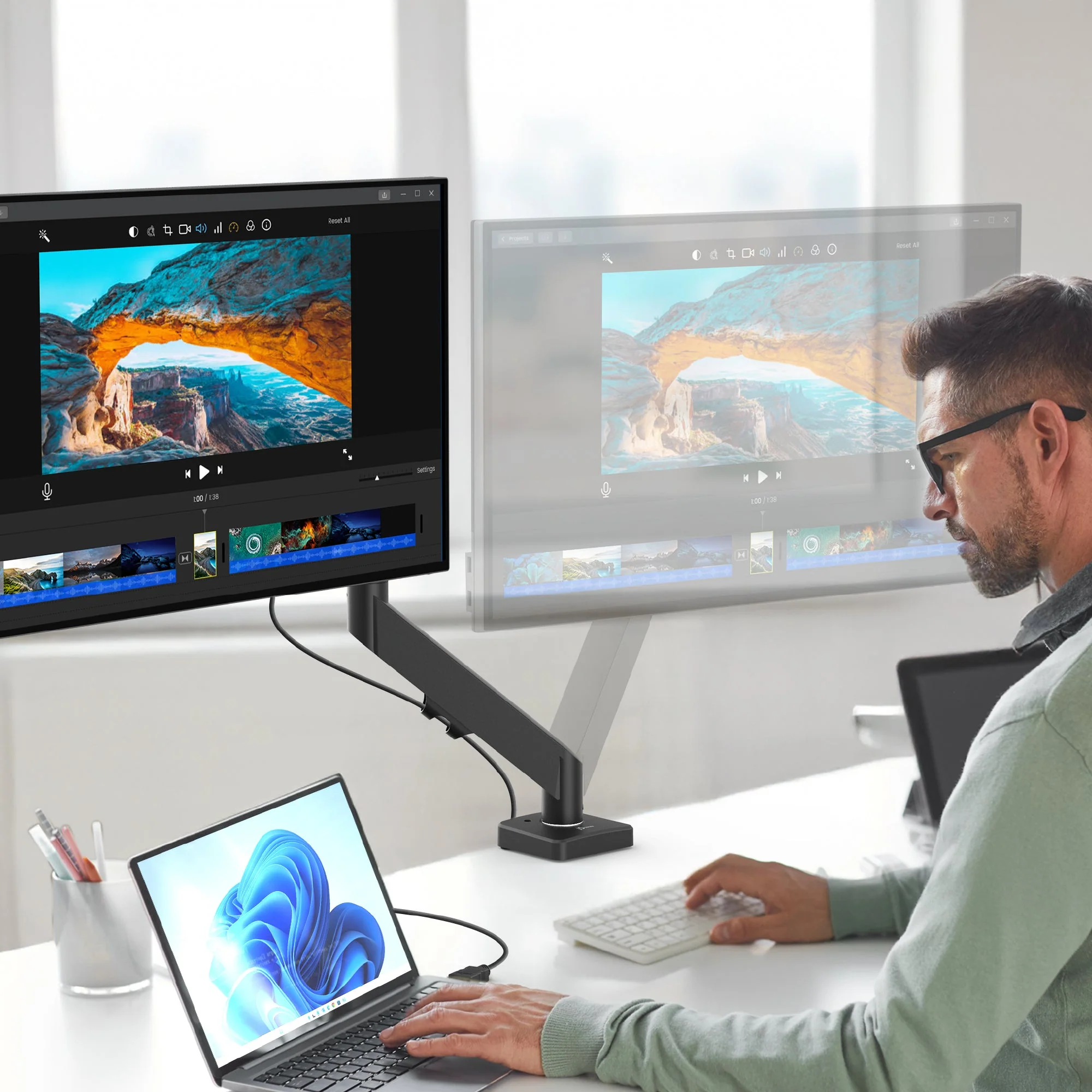 JTSA105 Ergonomic Monitor Mount - Image 6