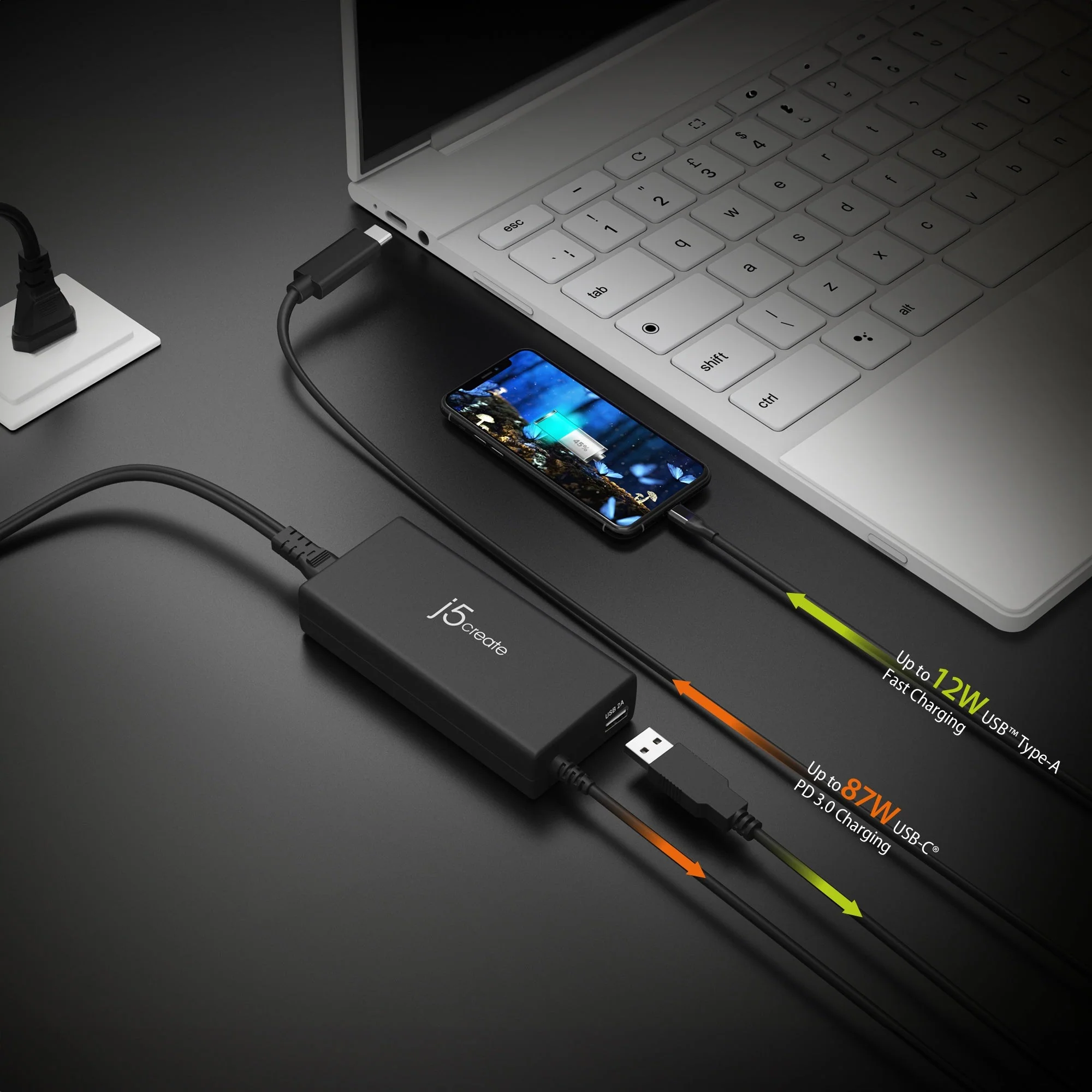 JUP2290DC 100W PD USB-C® Super Charger with 6 Types of DC Connector - Image 5
