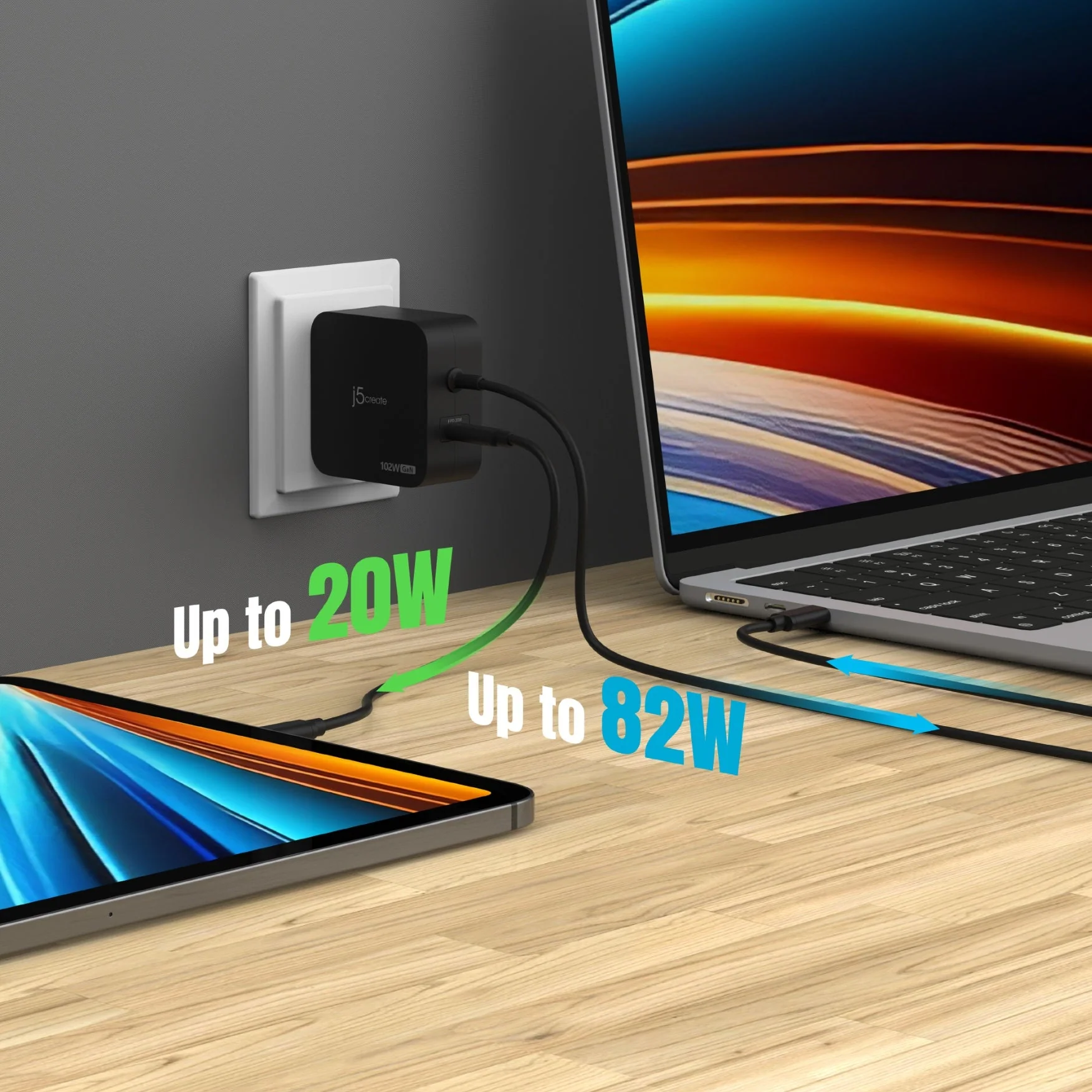 JUP25102 102W GaN PD USB-C® 2-Port Charger - Image 8