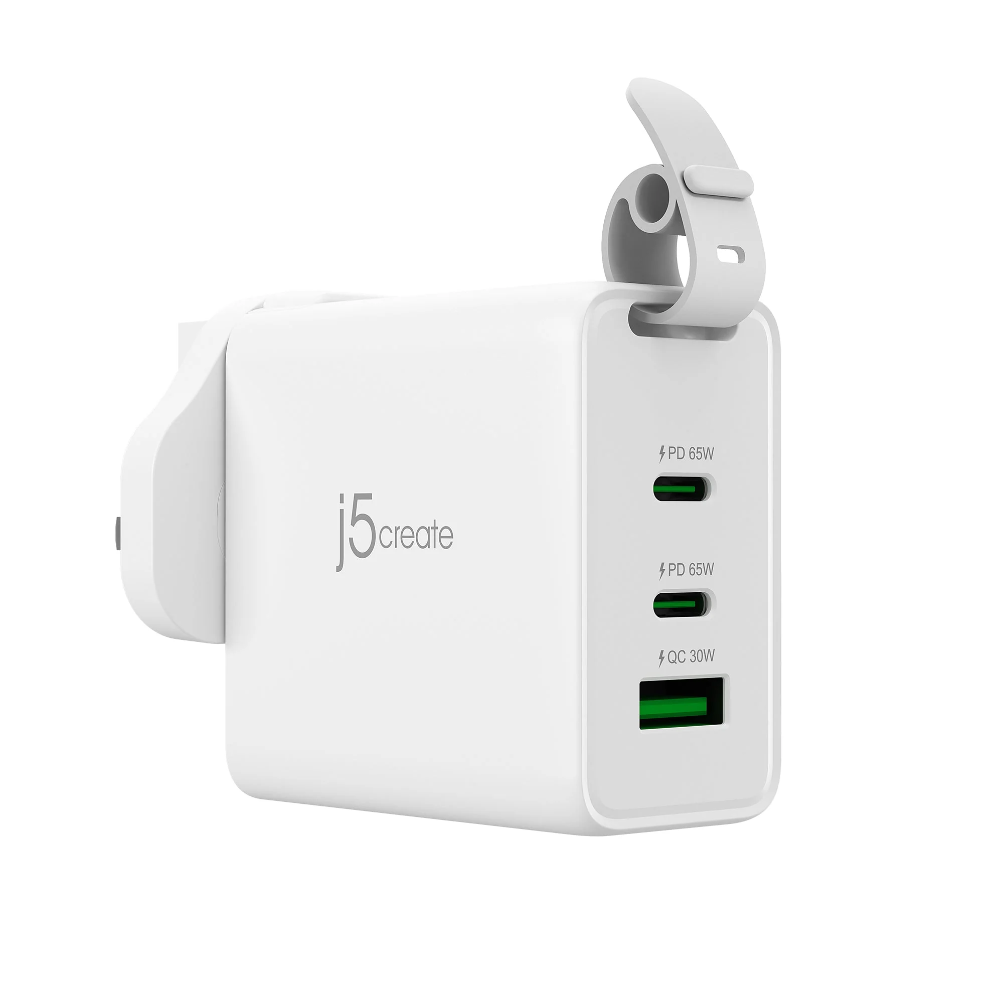 JUP3565CV 65W GaN USB-C® 3-Port Travel Charger with changeable AC plugs and USB-C® cable - Image 4