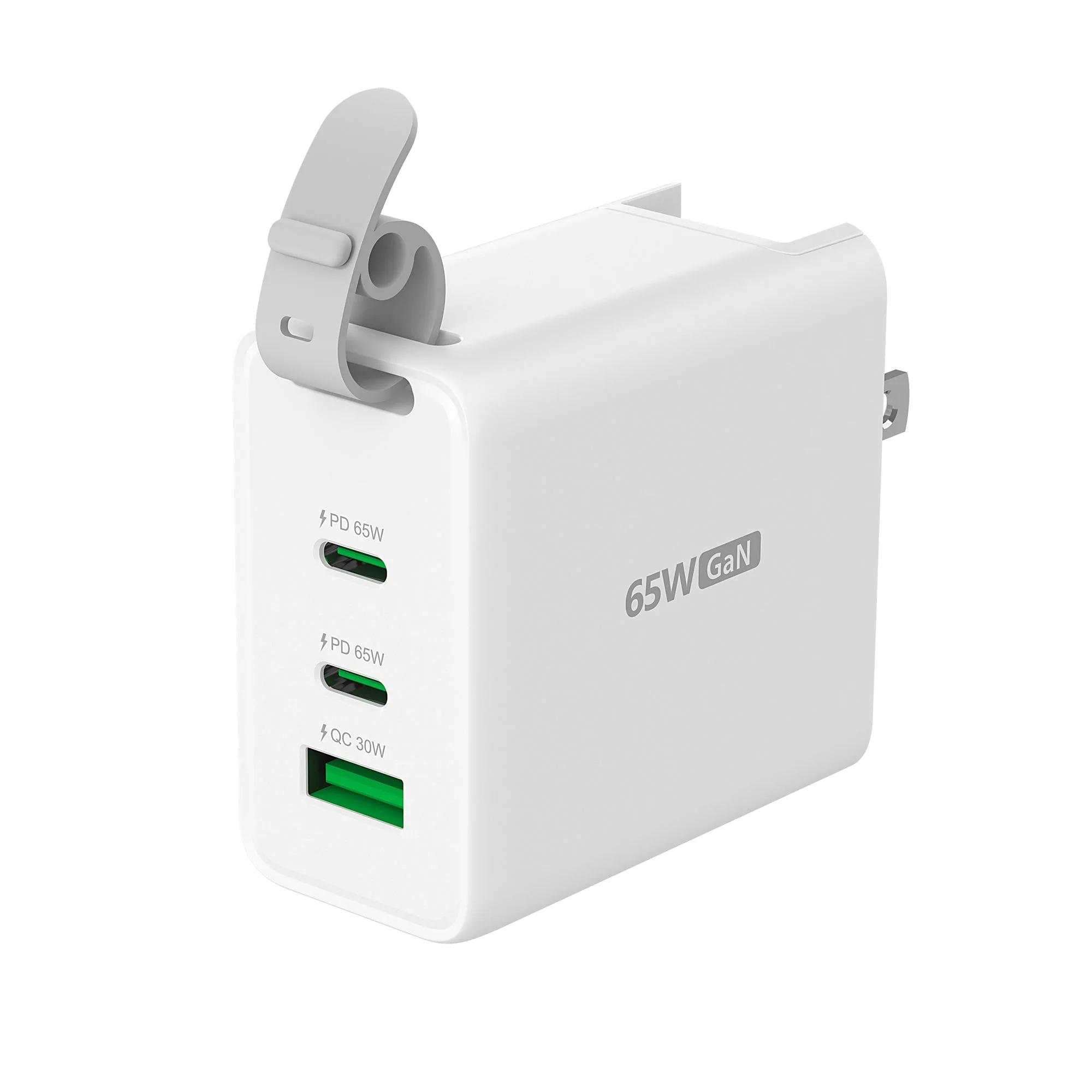 JUP3565CV 65W GaN USB-C® 3-Port Travel Charger with changeable AC plugs and USB-C® cable - Image 5